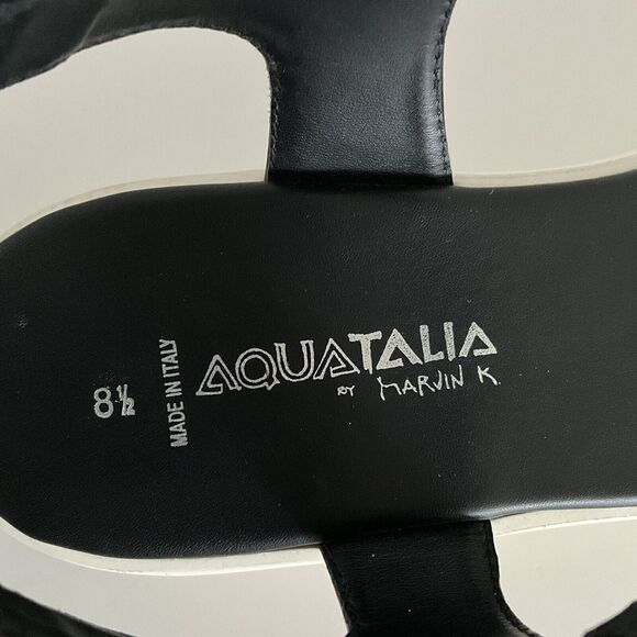 Aquatalia Sandals Women 8.5M Metallic Fuchsia Leather Ravish Ankle Strap - Picture 6 of 12